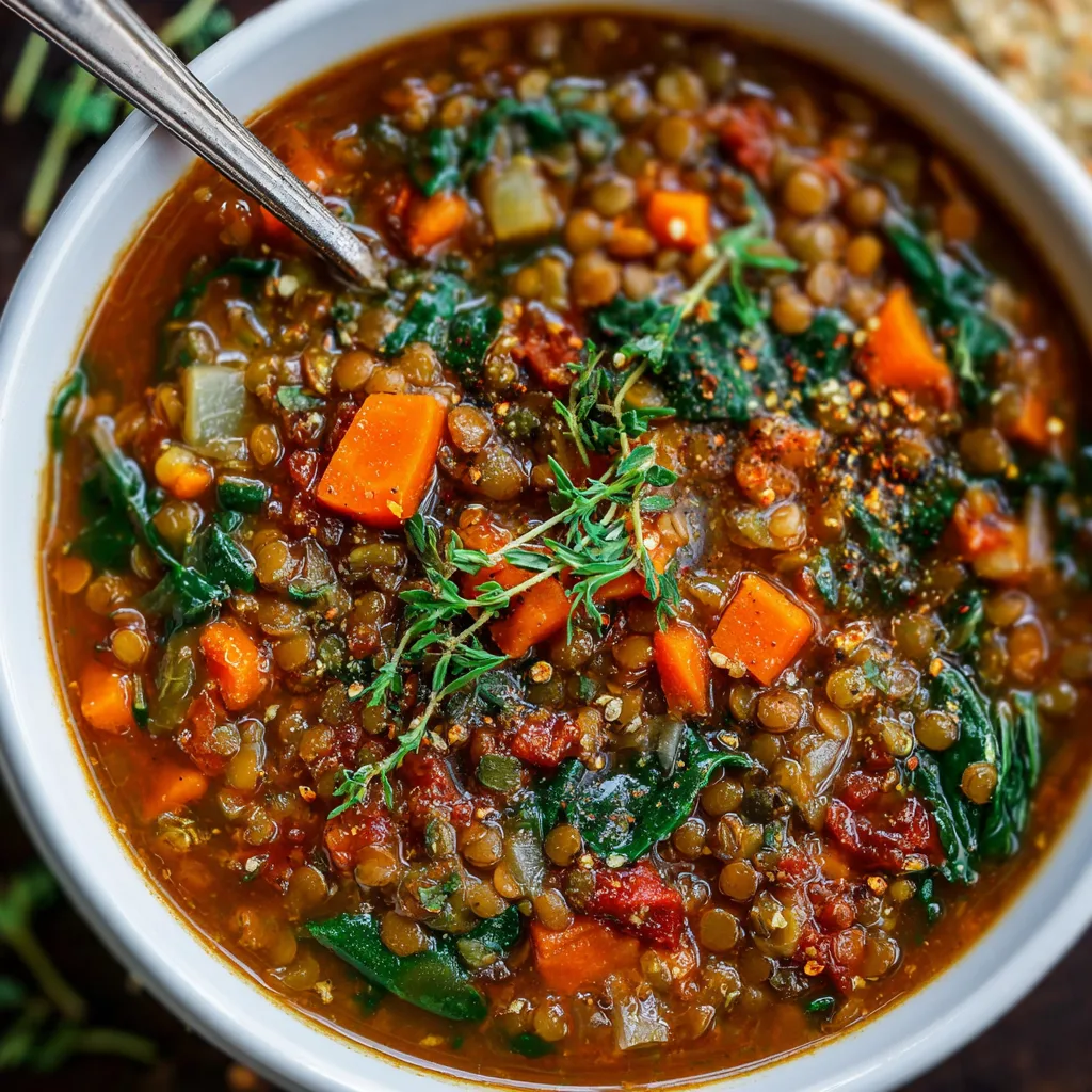 Hearty Lentil Vegetable Soup (Vegan)