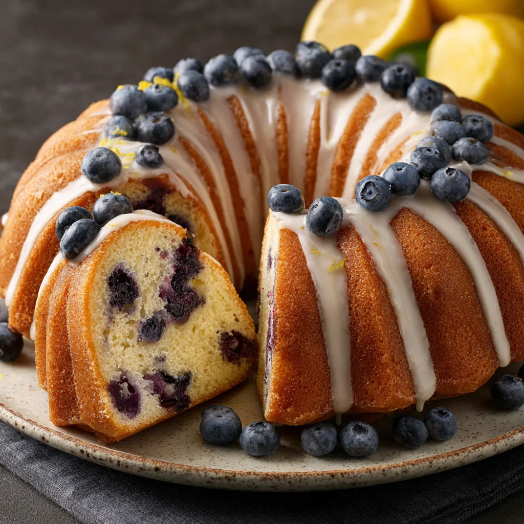 Lemon Blueberry Bundt Cake with Glaze