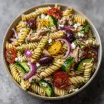Mediterranean Tuna Pasta Salad (No-Meat Lunch)