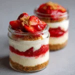 No-Bake Strawberry Cheesecake Jars