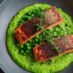Pan-Seared Salmon with Spring Pea Purée
