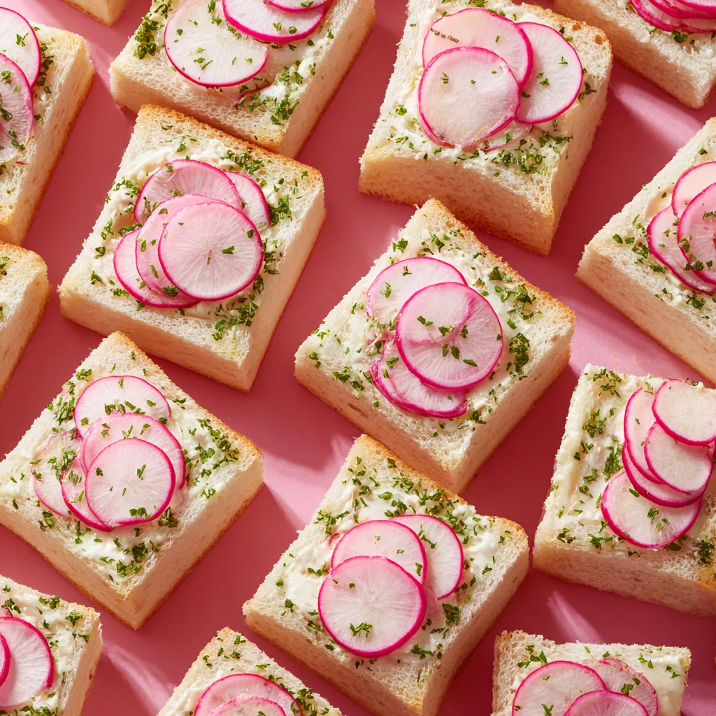 Radish and Herb Butter Tea Sandwiches