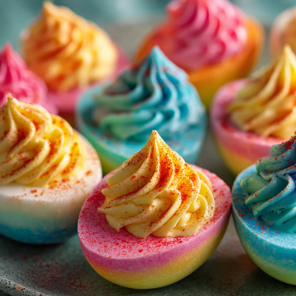 Rainbow Deviled Eggs (Colorful Easter Appetizer)