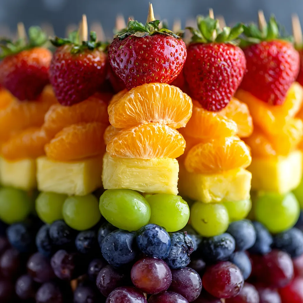 Rainbow Fruit Skewers (Healthy St. Patrick's Snack)