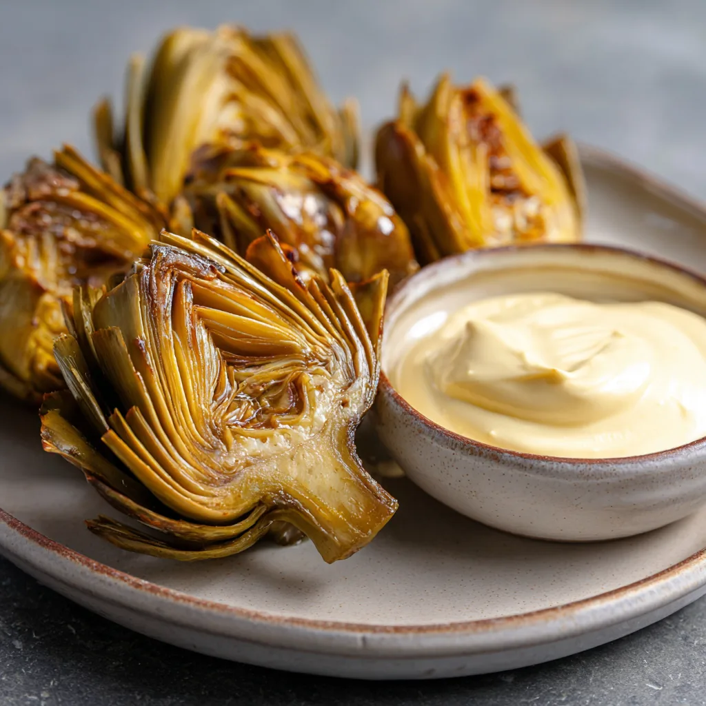 Roasted Artichoke Hearts with Garlic Aioli