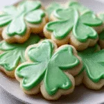 Shamrock Sugar Cookies with Mint Icing