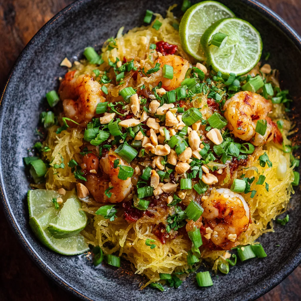 Spaghetti Squash Pad Thai (Low-Carb & Gluten-Free)