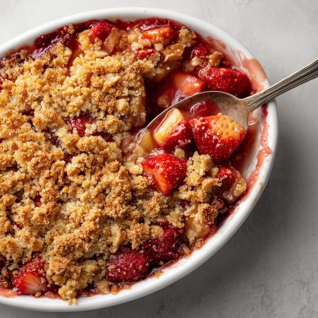 Strawberry Rhubarb Crisp (Early Spring Dessert)