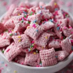 Valentine's Day Puppy Chow (Chocolate Cherry Muddy Buddies)