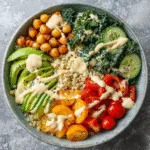 Vegan Buddha Bowl with Quinoa and Tahini Dressing