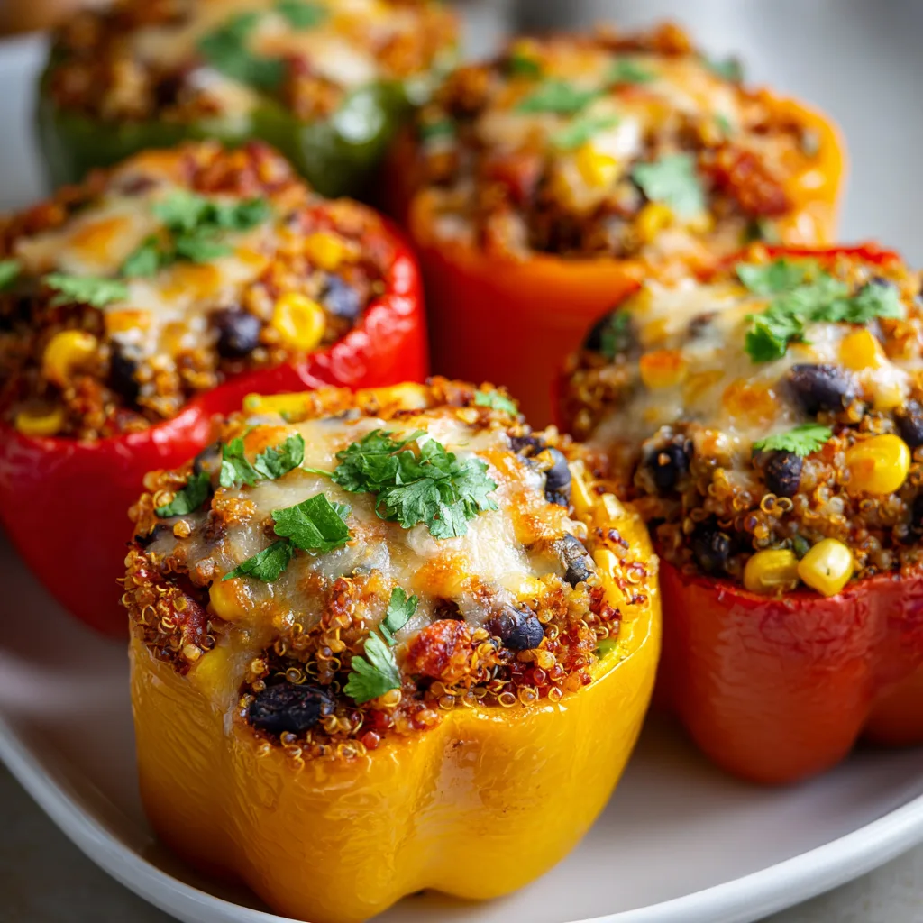 Veggie-Packed Quinoa Stuffed Peppers
