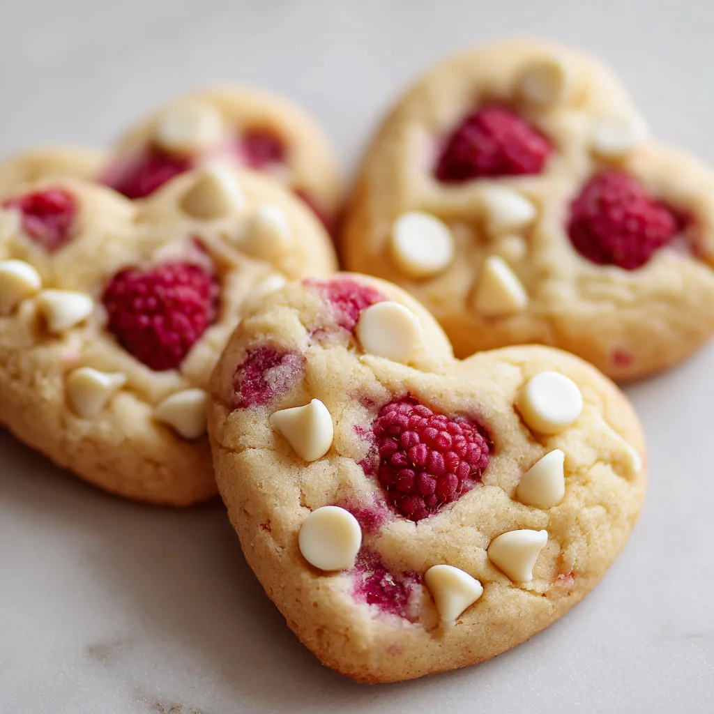 White Chocolate Raspberry Heart Cookies