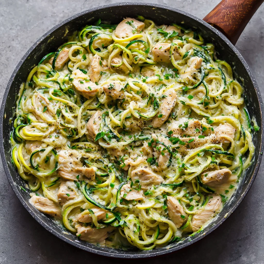 Whole30 Chicken Zoodle Alfredo