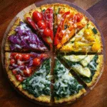2026 Earth Day Rainbow Veggie Pizza with a Cornmeal Crust