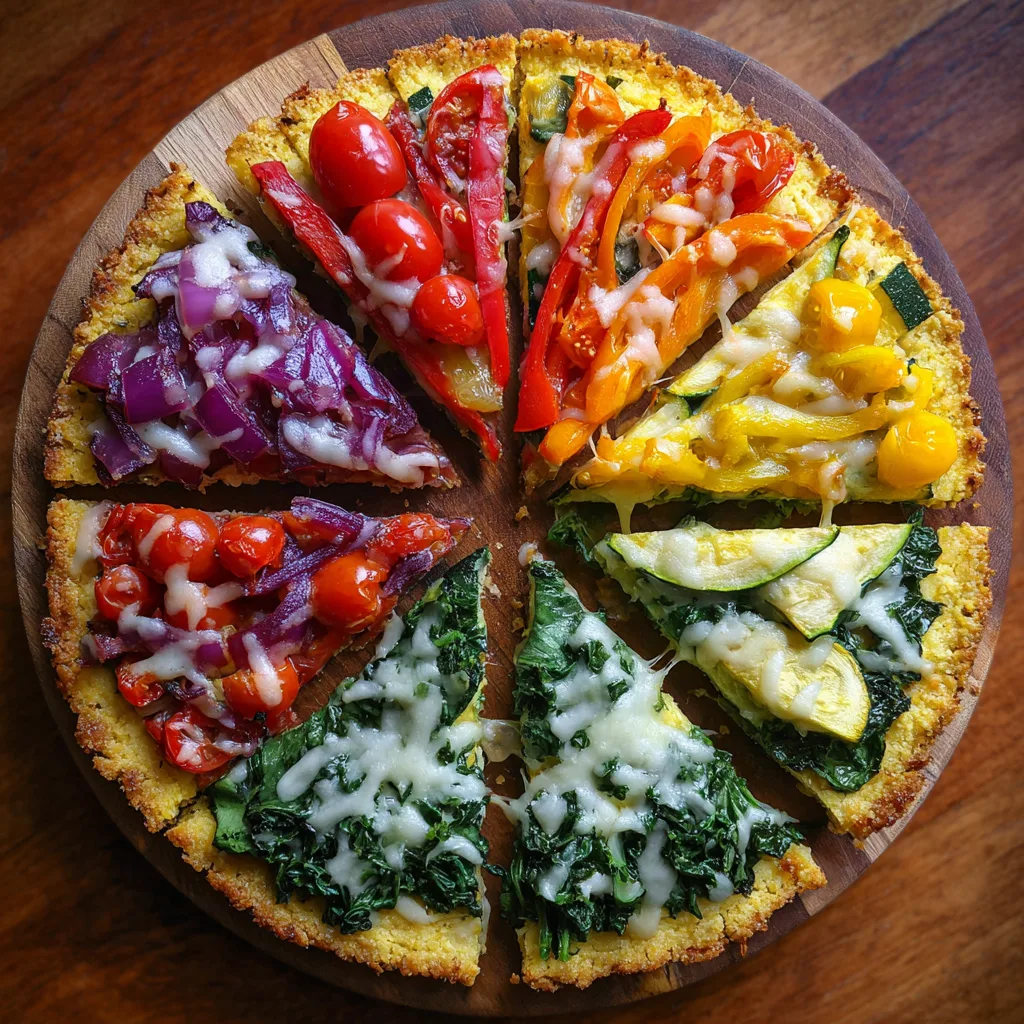 2026 Earth Day Rainbow Veggie Pizza with a Cornmeal Crust