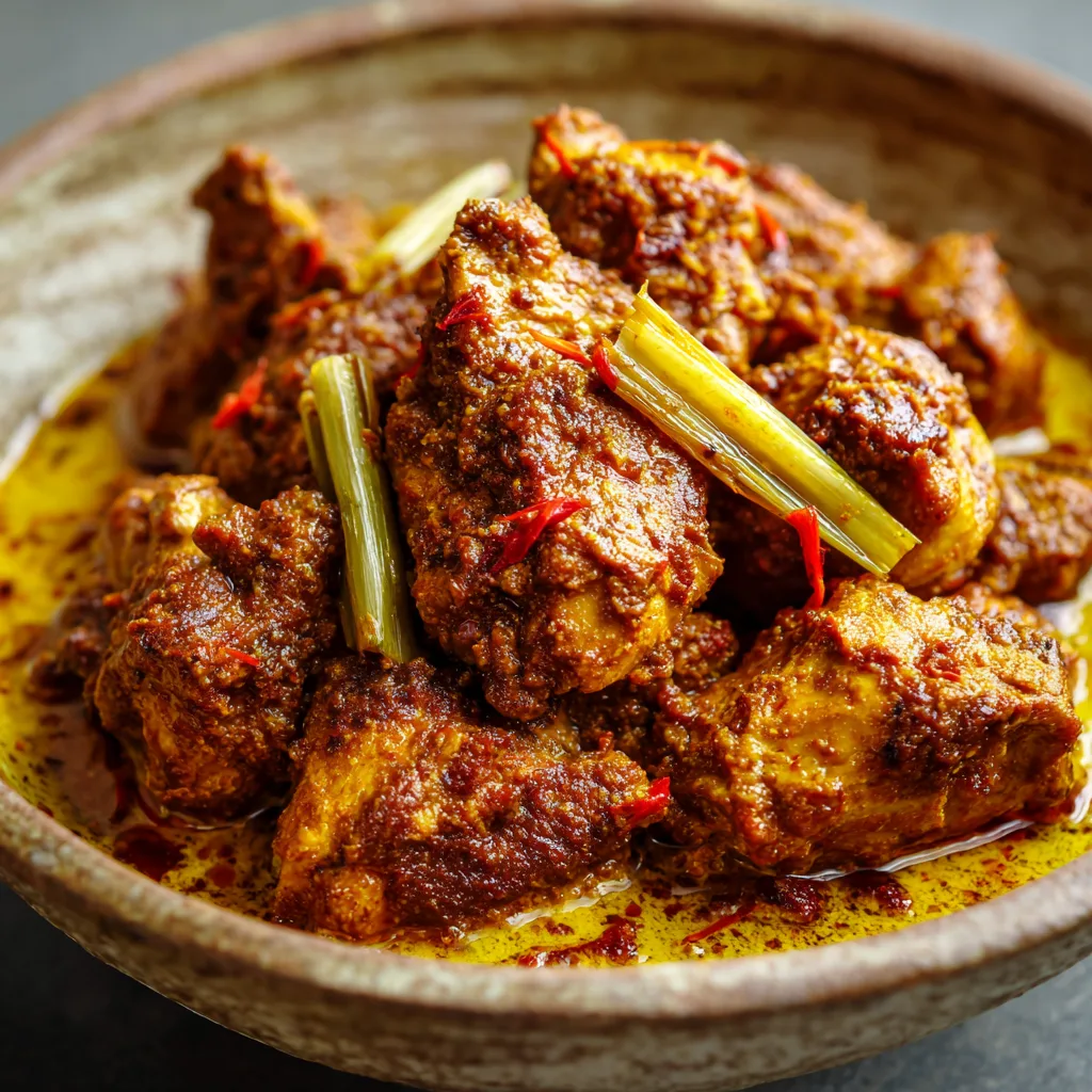 Authentic Chicken Rendang: A Traditional Dry Coconut Curry for Iftar