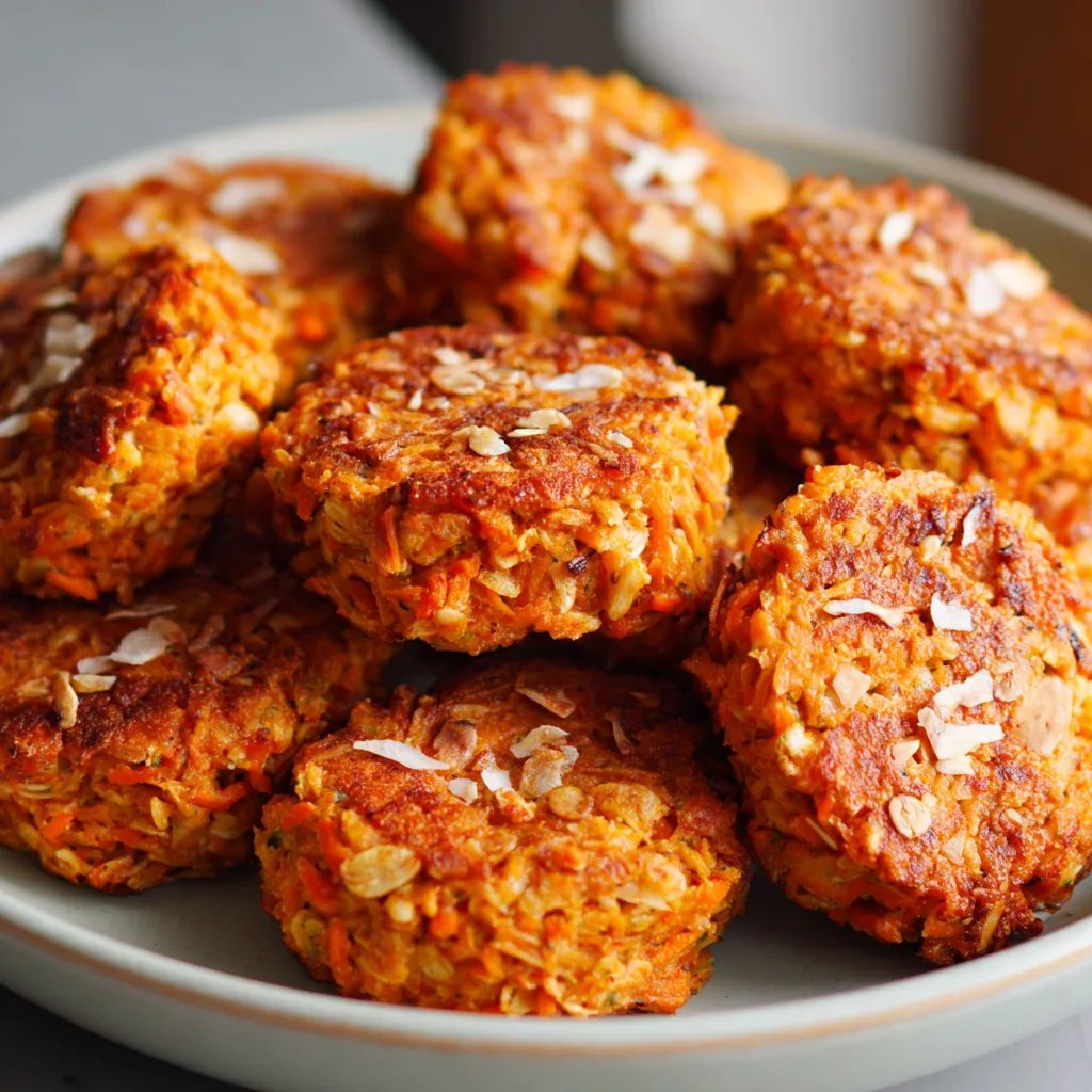 Baked Carrot and Coconut Fritters: Using Juice Pulp for a High-Fiber Lunch