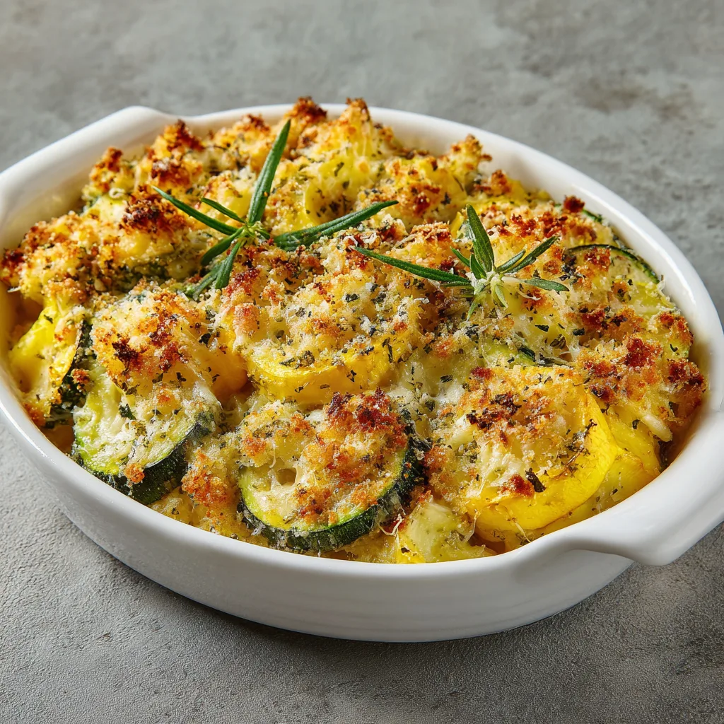 Cheesy Air Fryer Zucchini and Squash Casserole (Low Calorie & High Protein)
