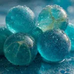 Elderflower and Lime Jelly Spheres (The "Cool Blue" Drink Aesthetic)