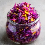 Fermented Purple Cabbage with Ginger and Turmeric for Spring Gut Health