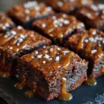 Guinness Chocolate Brownies with Sea Salt and Espresso Caramel