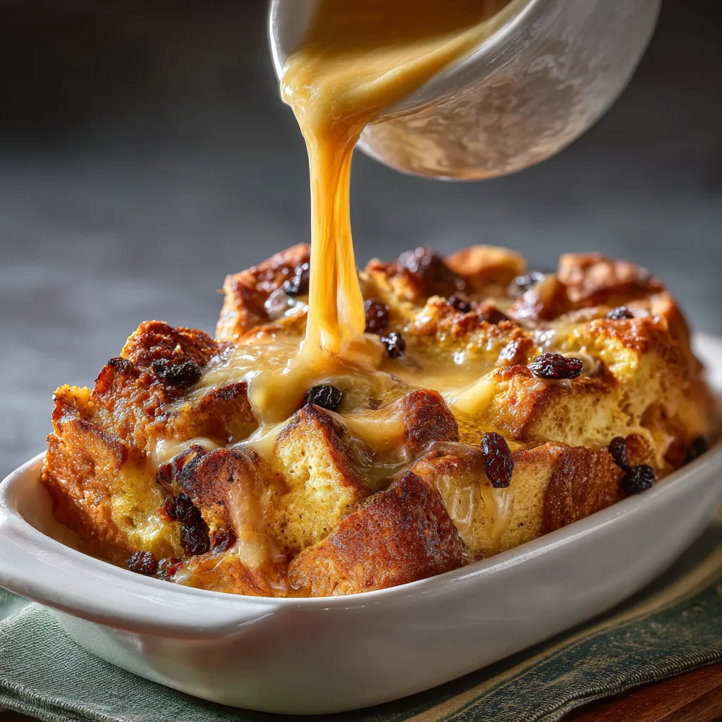 Irish Bread and Butter Pudding with a Boozy Whiskey Sauce