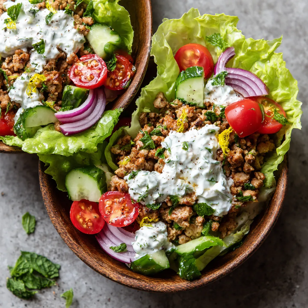 Low-Carb Turkey Gyro Bowls with Greek Yogurt Tzatziki