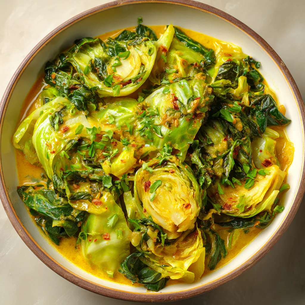 Melt-In-Your-Mouth Braised Cabbage with Coconut Milk and Curry