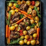 Sheet-Pan Easter Lamb with Roasted Carrots and New Potatoes