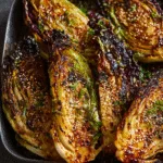 Smoky Roasted Cabbage Wedges with Miso Glaze and Sesame Seeds