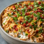Spicy Taco Dip with Shredded Chicken and Greek Yogurt (No Mayo)