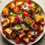 Stale Bread Panzanella with Fresh Spring Radishes and Herbs
