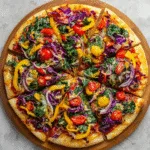 Vegan Rainbow Veggie Pizza: A Colorful Addition to Your Earth Day