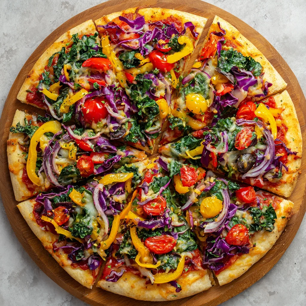 Vegan Rainbow Veggie Pizza: A Colorful Addition to Your Earth Day