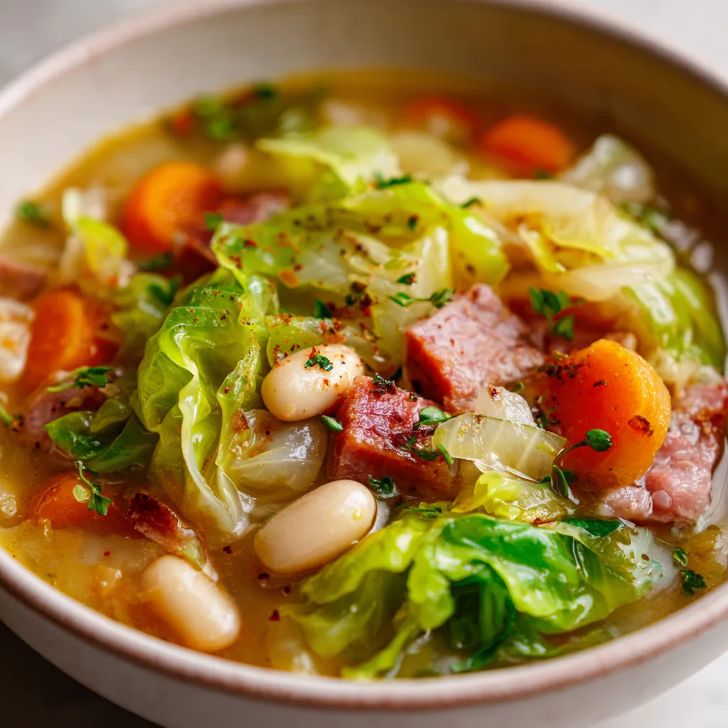 Zero-Waste Cabbage Stew with Ham Bone and White Beans
