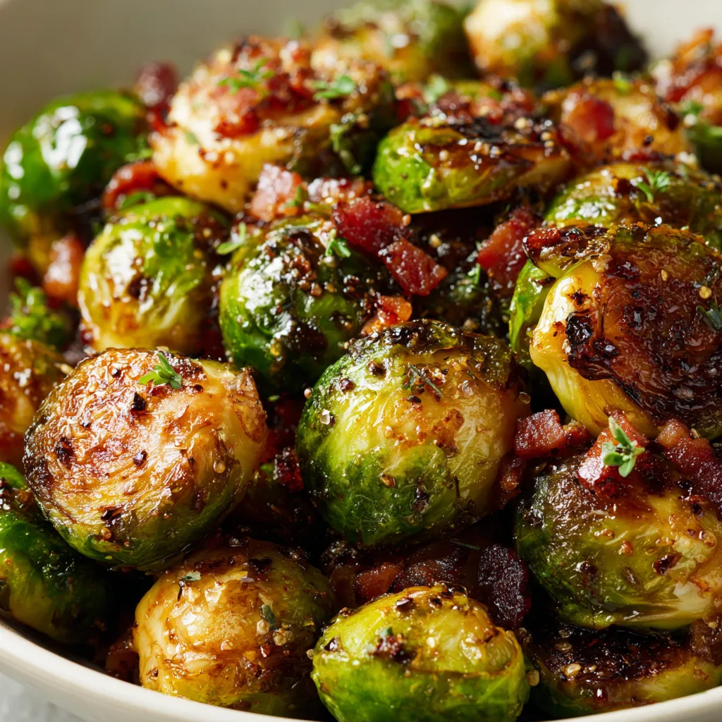 Air-Fryer Brussels Sprouts with Bacon (Crispy Side Dish)