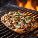 BBQ Chicken Flatbread on the Grill (BBQ)