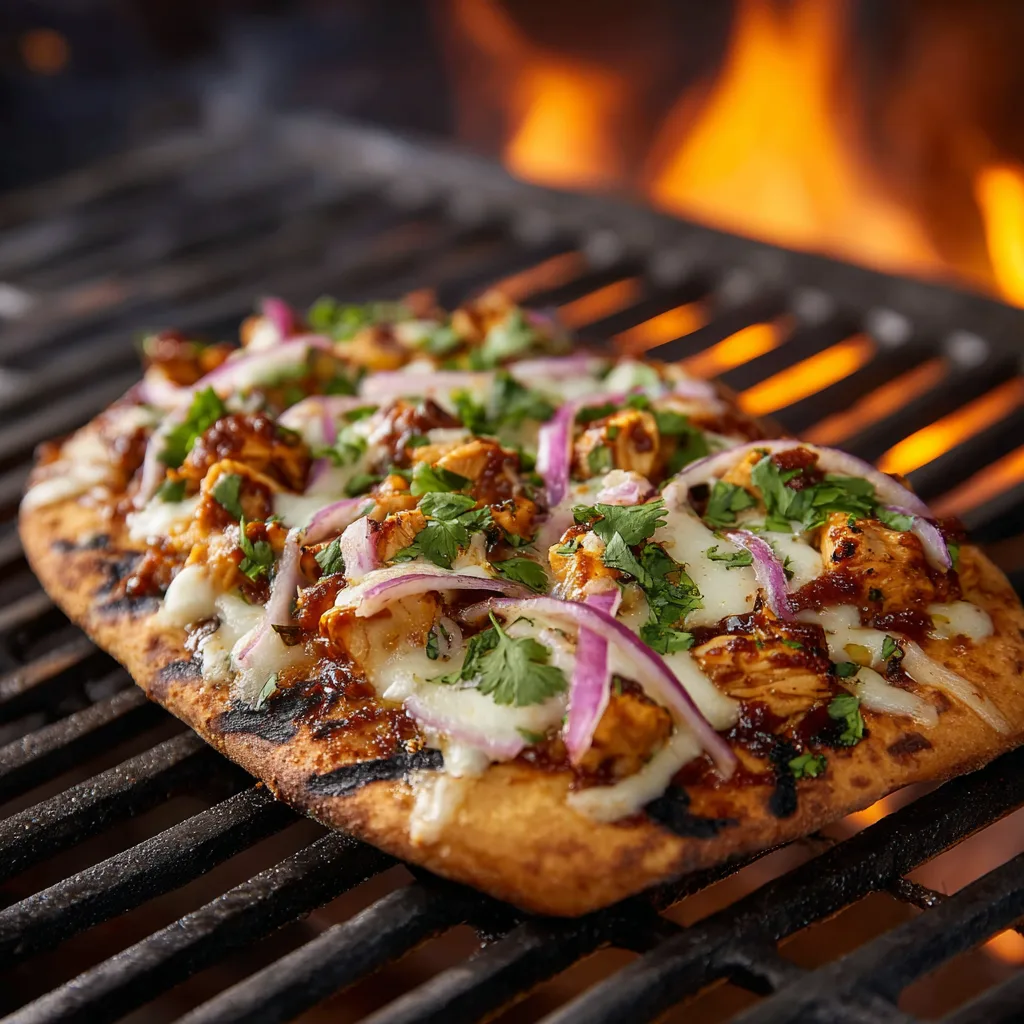 BBQ Chicken Flatbread on the Grill (BBQ)