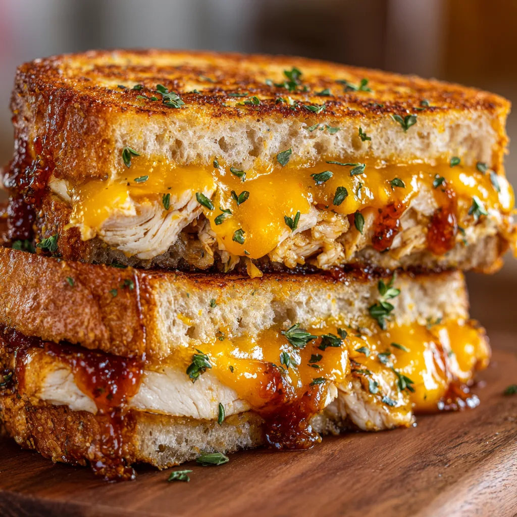 BBQ Chicken Grilled Cheese Sandwich