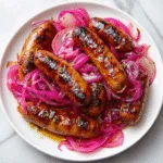 BBQ Hot Links with Quick-Pickled Onions