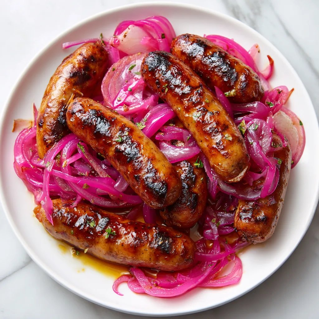 BBQ Hot Links with Quick-Pickled Onions