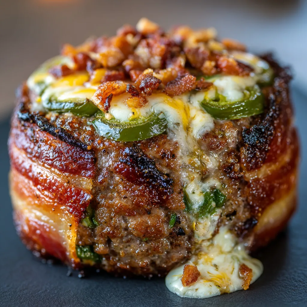 Bacon-Wrapped Jalapeño Popper Stuffed Burgers