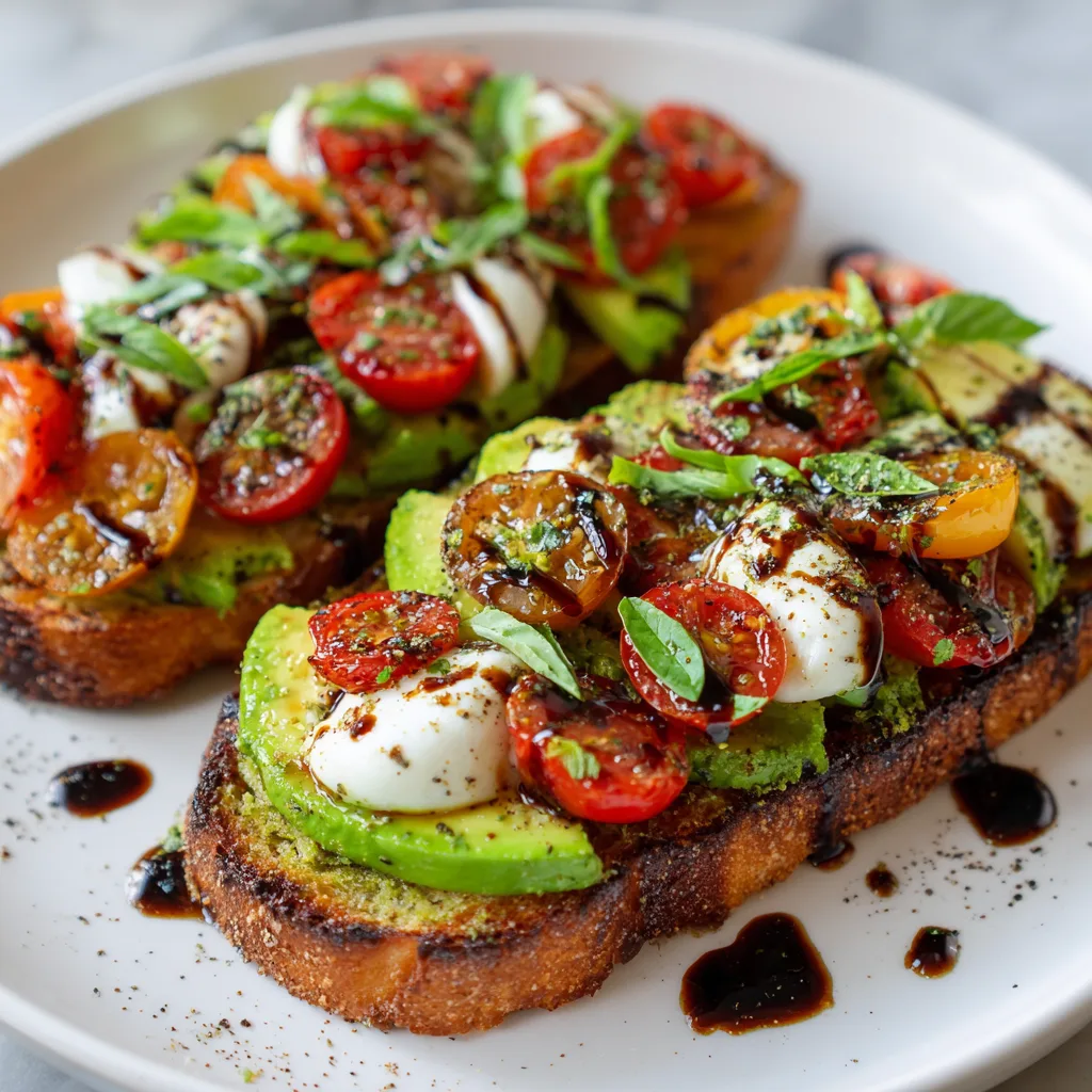 Caprese Avocado Toast (Easy Brunch, Vegetarian)