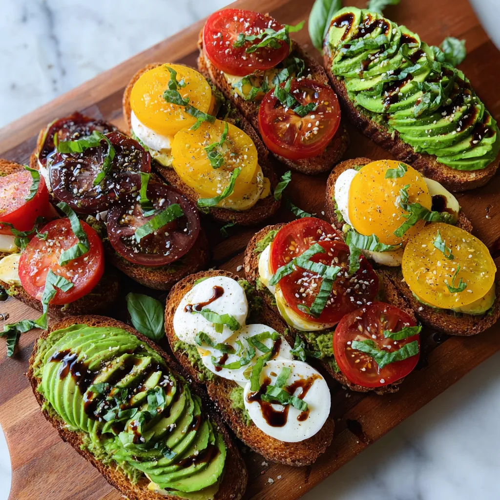 Caprese Avocado Toast Platter (vegetarian)