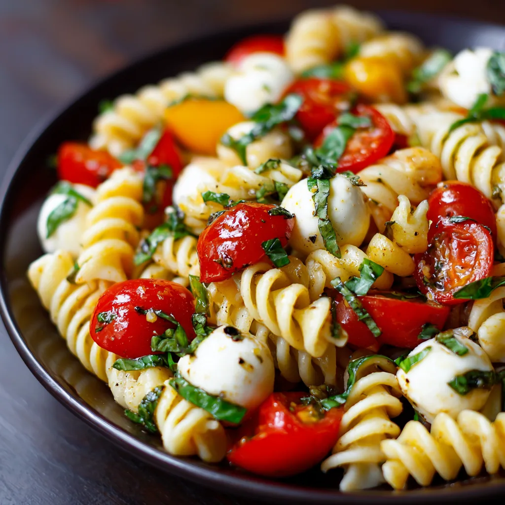 Caprese Pasta Salad with Cherry Tomatoes (vegetarian)