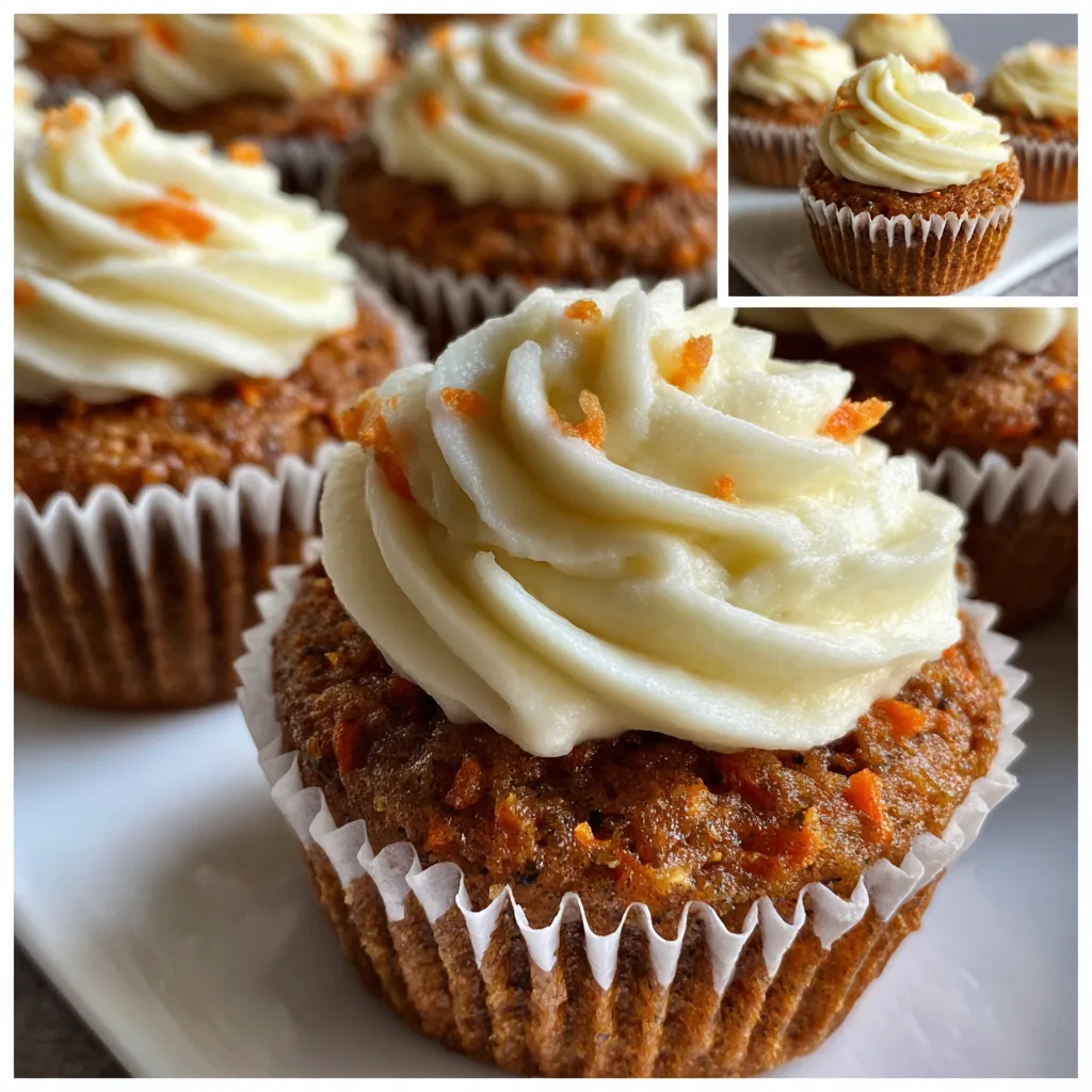 Carrot Cake Cupcakes with Cream Cheese Swirl
