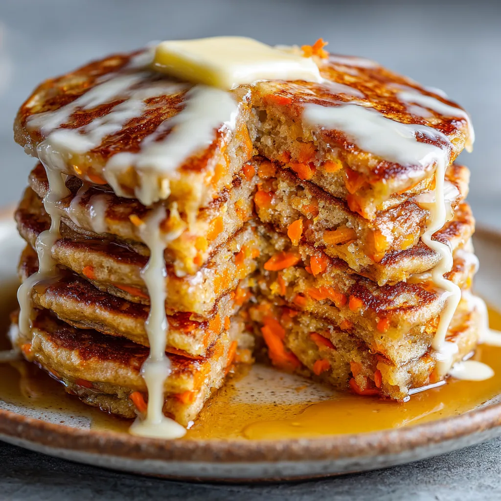 Carrot Cake Pancakes with Maple Glaze – Easter Breakfast