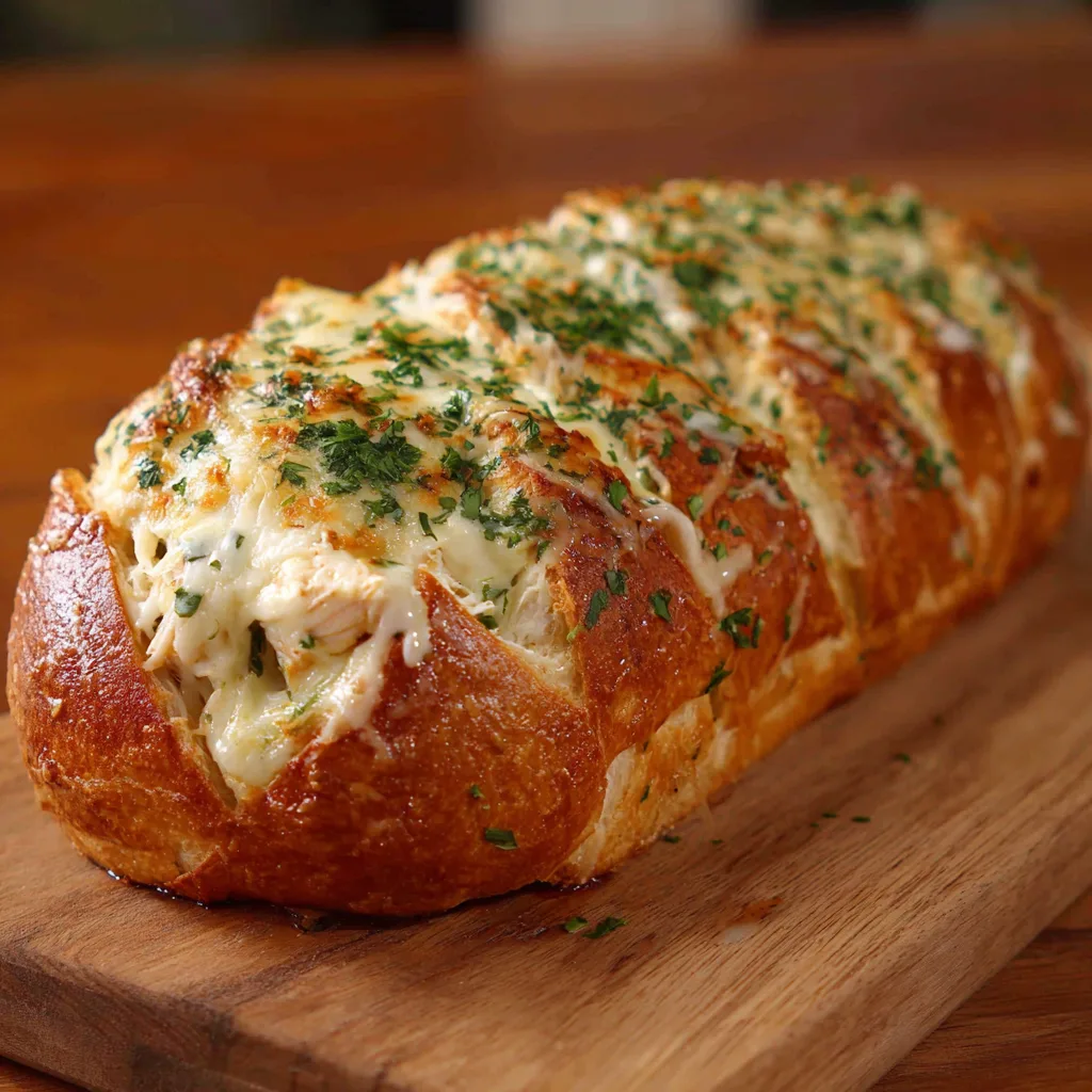 Cheesy Chicken Alfredo Stuffed Bread