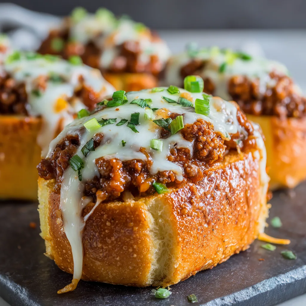 Cheesy Garlic Bread Sloppy Joes