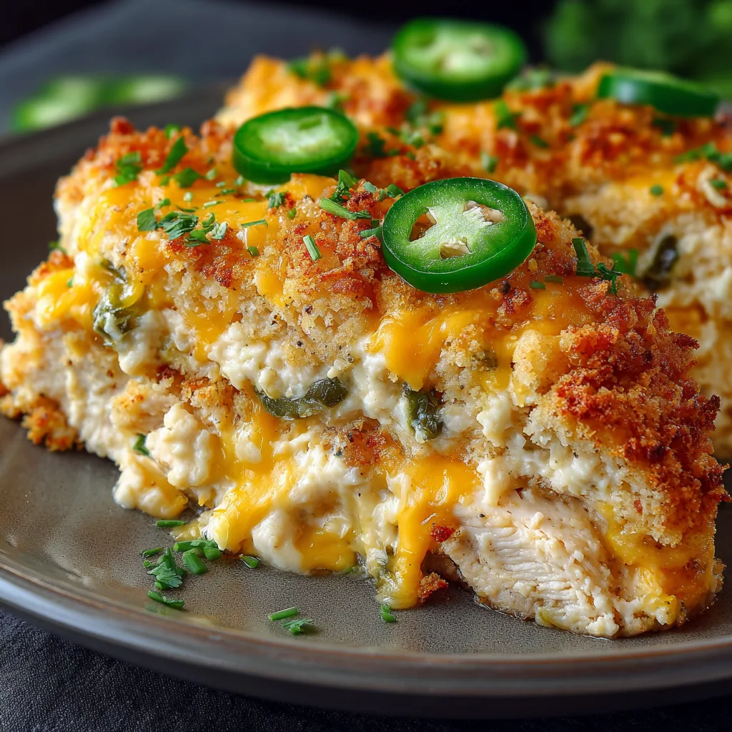 Cheesy Jalapeño Popper Chicken Bake